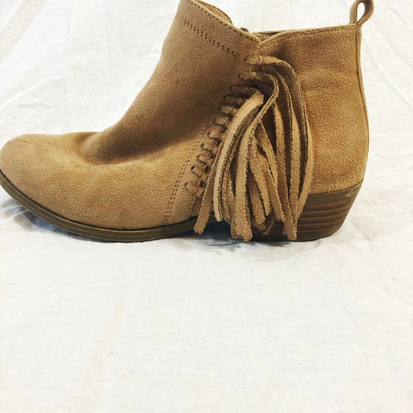 Girls Velvet fringe booties - Picture 2 of 4